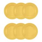 Conjunto 6 Pratos Fundo 21,5cm Amarelo- BIONA