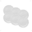 Conjunto 6 Pratos Rasos Porcelana Fancy Branco 27cm Wolff