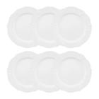 Conjunto 6 Pratos Rasos Soleil White Porcelana 29cm Oxford