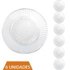 Conjunto 6 Pratos Transparente Redondos Raso 23cm Primavera - NADIR FIGUEREIDO