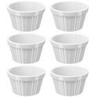 Conjunto 6 Ramekins Brancos Canelados 90ml Plástico Potinho Bowl Pequeno Uno Coza