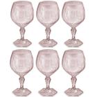 Conjunto 6 Taça Para Água Suco 350ml Plástico UZ Tango Transparente Rosa