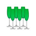 Conjunto 6 Taças Cristal Para Champanhe Verde 220ml Bohemia