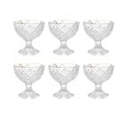Conjunto 6 Taças de Sobremesa de Vidro Deli Diamond com Fio de Ouro 170ml - Lyor