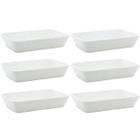 Conjunto 6 Travessas de Porcelana para Restaurante Buffet 1,2 litros Linea Lyor Branco