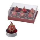 Conjunto 6 Velas Bola Vermelha 4cm Espressione Christmas