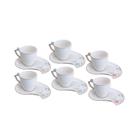 Conjunto 6 Xicaras 90ml Com Pires Porcelana Luxo Para café Wolff