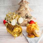 Conjunto 6 Xícaras Café Porcelana Com Pires E Suporte Versa Branco Dourado 90ml