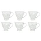 Conjunto 6 Xícaras De Café Coffee Time Elegante 150ml Design Personalizado Desenhos Em Alto Relevo - Clink