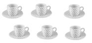 Conjunto 6 Xícaras De Café Com Pires Em Porcelana 90ml