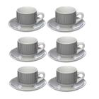 Conjunto 6 Xícaras de Café com Pires Porcelana Lisboa 90ml JGXC075 - Hauskraft