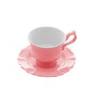 Conjunto 6 Xícaras De Café De Porcelana Com Pires Fancy Rose 90ml Wolff