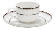 Conjunto 6 Xícaras Porcelana de café Com pires Linha Blue Gold Wolff