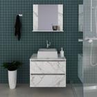 Conjunto 60cm Gabinete para Banheiro com Espelheira e Cuba BN3627 Tecno Mobili