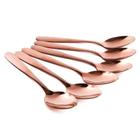 Conjunto 6pçs Colheres De Mesa Inox Rose Gold Rústico Luxo - Gici Casa