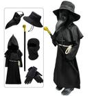 Conjunto 7 em 1 de fantasia Plague Doctor Wakejoy para crianças de Halloween