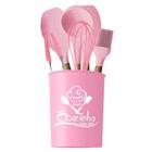 Conjunto 7pçs Utensílios Cozinha Silicone - Rosa