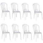 Conjunto 8 Cadeiras Bistrô de Plástico Polipropileno Atlântida Branco - Tramontina 92013/010