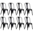 Conjunto 8 Cadeiras Tolix Iron - Design - Preta