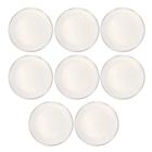 Conjunto 8 Pratos Raso Cerâmica 26,2cm Harmony Branco