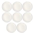 Conjunto 8 Pratos Raso Cerâmica 26,2Cm Harmony Branco - Corona