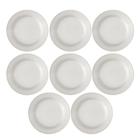 Conjunto 8 Pratos Sobremesa Cerâmica 20,5Cm Perla Branco