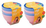 Conjunto 8 Tigelas DUP Play Kids 300ml Coloridas Plástico BPA Free Sobremesas Freezer Micro-on