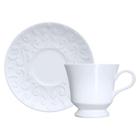 Conjunto 8 Xícaras Chá Com Pires Tassel Relevo Porcelana Germer