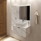 Conjunto 90cm Gabinete para Banheiro com Espelheira e Cuba BN3629 Tecno Mobili