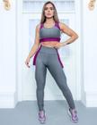 Conjunto Academia Feminino Fitness com Calça Legging e Cropped sem Bojo