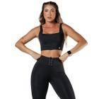 Conjunto Academia Feminino Top + Legging Cintura Alta Poliamida UV50+ Alta Compressão Confortável