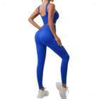 Conjunto Academia Top E Calça Legging Canelado Fitness