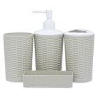 Conjunto acessórios kit de banheiro e kit lavabo com 4 peças