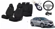 Conjunto Aconchego Premium Logan 2017-2023 + Volante + Chaveiro Tecido