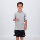 Conjunto Adidas 3 Stripes Infantil Preto e Cinza