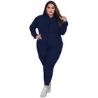 Conjunto Agasalho e Calça Plus Size Canelado Inverno Frio