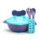 Conjunto Alimentação Bebê 3 Peças Bowl Tigela Infantil Colherzinha Garfo Refeição Com Ventosa Talher Introdução Alimentar Infantil Criança