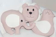 Conjunto Almofadas Decorativas Enxoval Bebê Nuvem Leão Elefante - Nude - Nanna Baby