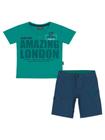 Conjunto Amazing London Camiseta Malha e Bermuda Popeline Quimby