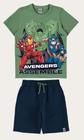 Conjunto Avengers Verde TAM 10 - Malwee Kids 2023