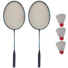 Conjunto Badminton Kit 2 Raquetes + 3 Petecas + Bolsa Jogo Raqueteira Completo Esporte Presente Criança Adulto Adolescen