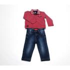 Conjunto banana danger polo calça jeans vermelho 31168u in18