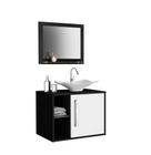 Conjunto Banheiro Gabinete e Espelheira Baden - Preto/Branco