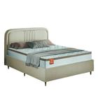 Conjunto Base Cama Box Casal Queen Desmontável e Cabeceira Chicago Suede Bege Dobuê