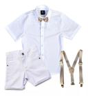 Conjunto Batizado Branco Manga Curta Bebe Infantil Cores e Tamanhos