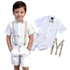 Conjunto Batizado Branco Manga Curta Bebe Infantil Cores e Tamanhos