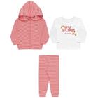 Conjunto Bebê 3 Peças Arco-Iris Listrado Vermelho Kamylus Baby