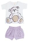 Conjunto Bebê Blusa c/ Shorts Balonê Algodão P(1 a 3 meses)