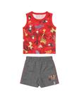 Conjunto Bebê Elian Short Regata Bichinhos Cores Masculino