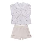 Conjunto Bebê Feminino Bata + Shorts Paraiso 16219